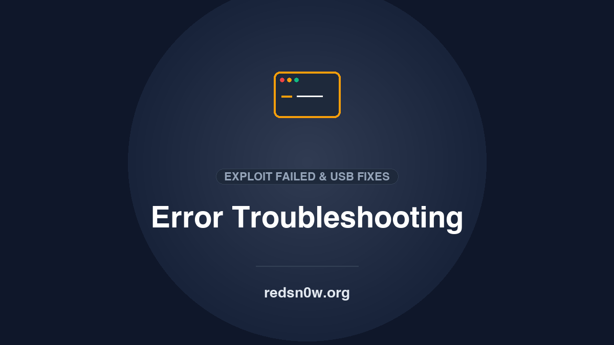 Common Redsn0w Errors and How to Fix Them - redsn0w.org